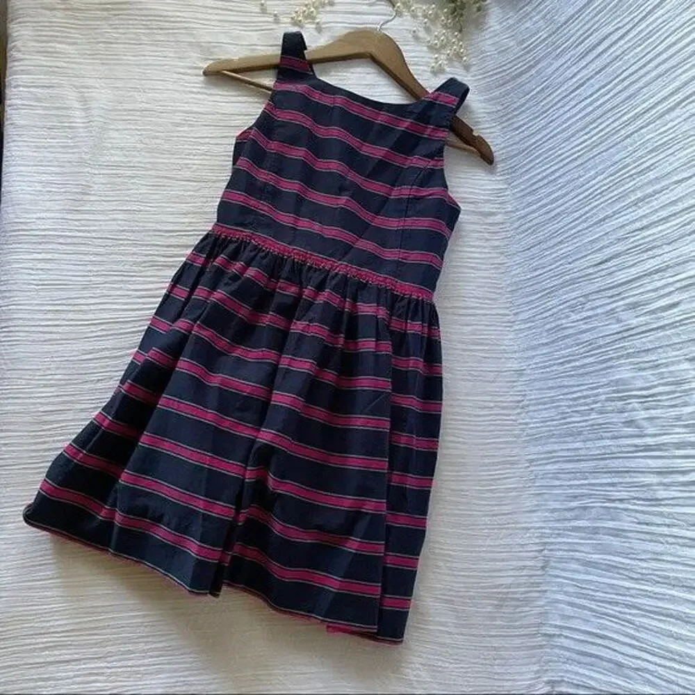 Ralph Lauren · 16 · Navy Blue Dress · Pink/Green Stripe · 100% Cotton